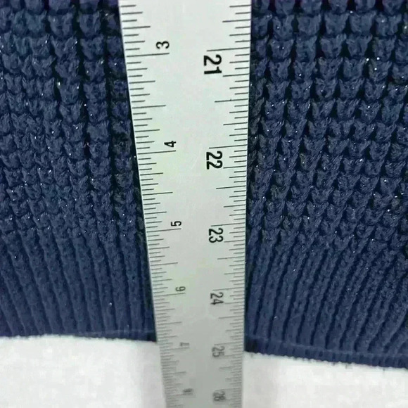 Calvin Klein Jeans Pullover Sweater Women’s Medium Navy Cowl Neck Cotton Blend - Picture 9 of 11